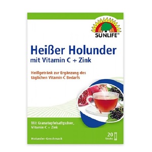 Напиток горячий с витамином С и цинком SUNLIFE (Санлайф) Heibe Holunder Vitamin C + Zink Sticks стик 4 г 20 шт